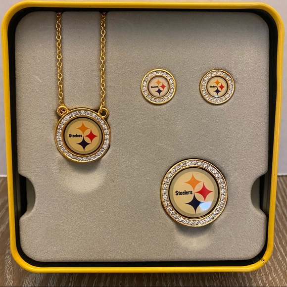 DANBURY MINT Pittsburgh Steelers NFL Jewelry Set - Picture 1 of 6
